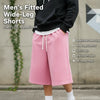 Elevate Your Everyday Style with Men's Fitted Wide-Leg Comfy Shorts - Versatile Trousers with Adjustable Drawstring Waist and Practical Pockets in Beige and Grey