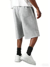 Elevate Your Everyday Style with Men's Fitted Wide-Leg Comfy Shorts - Versatile Trousers with Adjustable Drawstring Waist and Practical Pockets in Beige and Grey