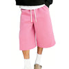 Elevate Your Everyday Style with Men's Fitted Wide-Leg Comfy Shorts - Versatile Trousers with Adjustable Drawstring Waist and Practical Pockets in Beige and Grey