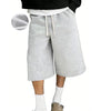 Elevate Your Everyday Style with Men's Fitted Wide-Leg Comfy Shorts - Versatile Trousers with Adjustable Drawstring Waist and Practical Pockets in Beige and Grey