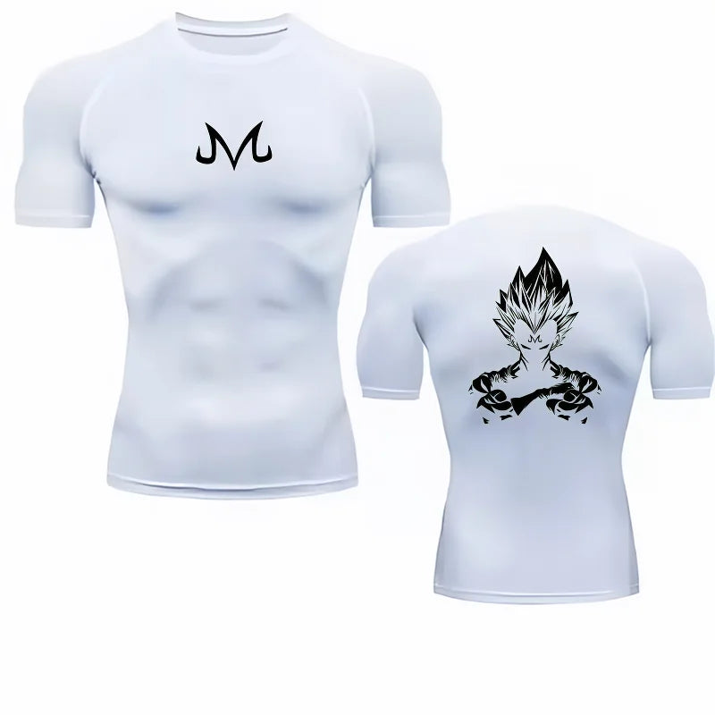 Dragon Ball Z Men T-Shirt Majin Vegeta Compression Fitness Gym Quick Dry Sport T Shirt Comfortable Breathable Streetwear