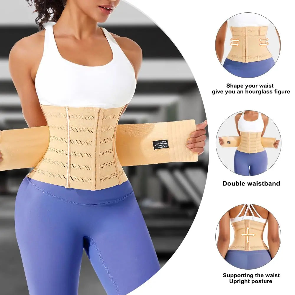 Waist Trainer for Women Corset Shapewear for Women - Waist Cincher Trimmer Ab Belt Tummy Control Body Shaper Corset Shaper Belt - Good Helper for Sports