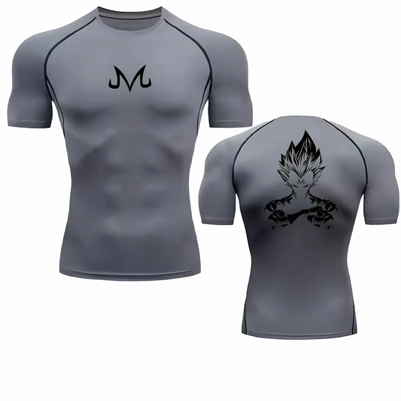 Dragon Ball Z Men T-Shirt Majin Vegeta Compression Fitness Gym Quick Dry Sport T Shirt Comfortable Breathable Streetwear