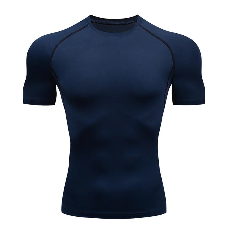 Men Running Compression T-Shirt Short Sleeve Sport Tees Gym Fitness Sportshirts Male Jogging Tracksuit Homme Athletic Shirt Tops