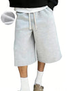 Elevate Your Everyday Style with Men's Fitted Wide-Leg Comfy Shorts - Versatile Trousers with Adjustable Drawstring Waist and Practical Pockets in Beige and Grey