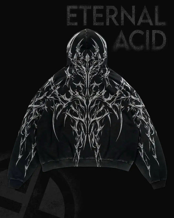 Vintage Gothic Grunge Zip-Up Hoodie - Addictive fitness